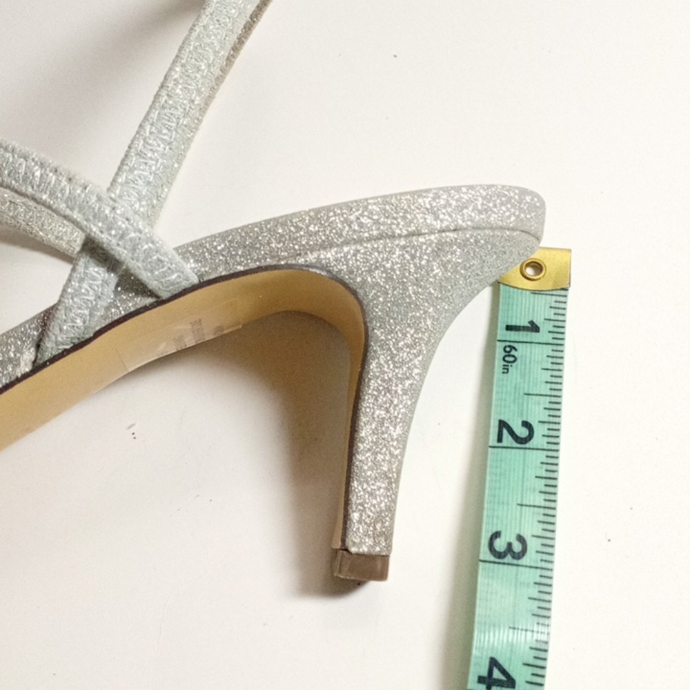 Nina Beckie-YG Shimmering Silver Refine Pointed Heels Size 10M - Picture 14 of 17
